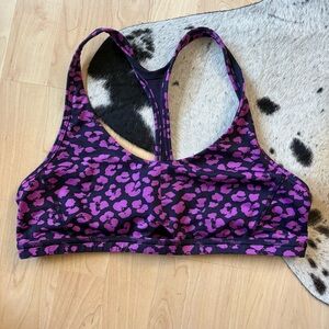 LULULEMON Barre None Cherry Cheetah Sports Bra Size 12‎